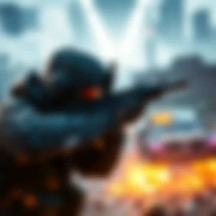 High TTK Shooter Gameplay A player in a strategic shooter game aiming at an enemy from cover, focusing on precision and skillful tactics.