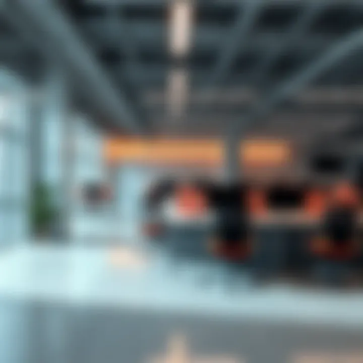 An empty office space at Highguard Studio with vacant desks and unused computers, reflecting recent layoffs