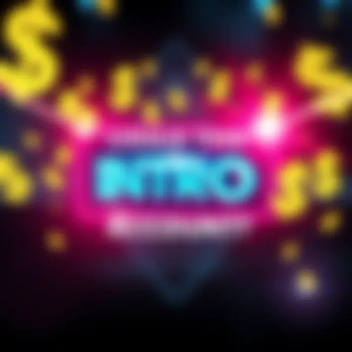 A vibrant graphic displaying a new highlight intro that grabs attention and suggests excitement, with dollar signs in the background symbolizing financial temptation.