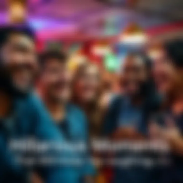 People laughing together A group of friends enjoying a funny moment, laughing and sharing smiles in a lively setting