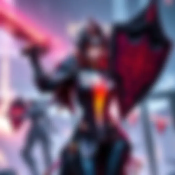 Hildryn displaying her shields in a battle during Arbitrations, showcasing her abilities and skill management.