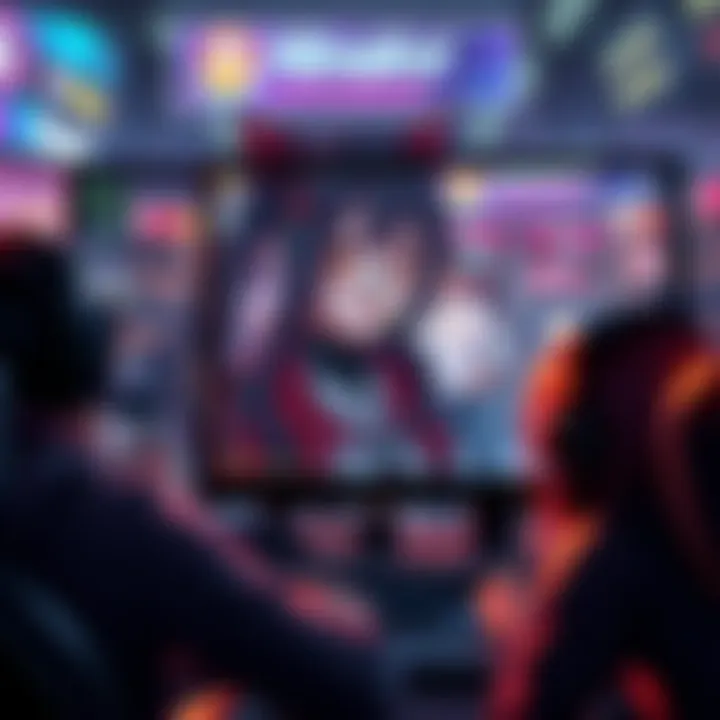 A Hinako character displayed on a gaming screen, with players engaging in a heated postgame chat.
