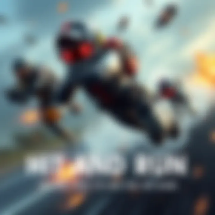 A character running away after attacking an enemy in a fast-paced action game