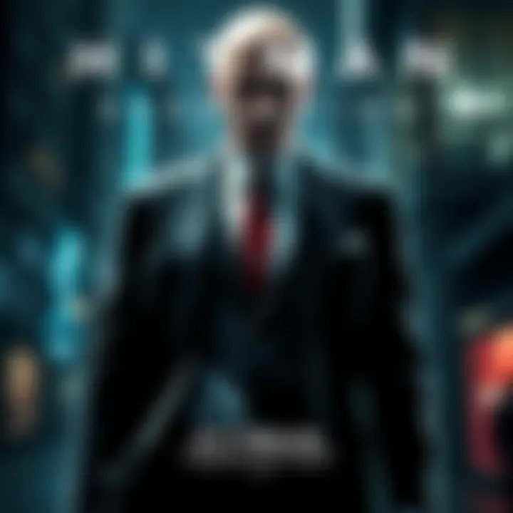 The cover art of Hitman Absolution featuring the main character, Agent 47, in a suit with a gun, set against a dark urban background.
