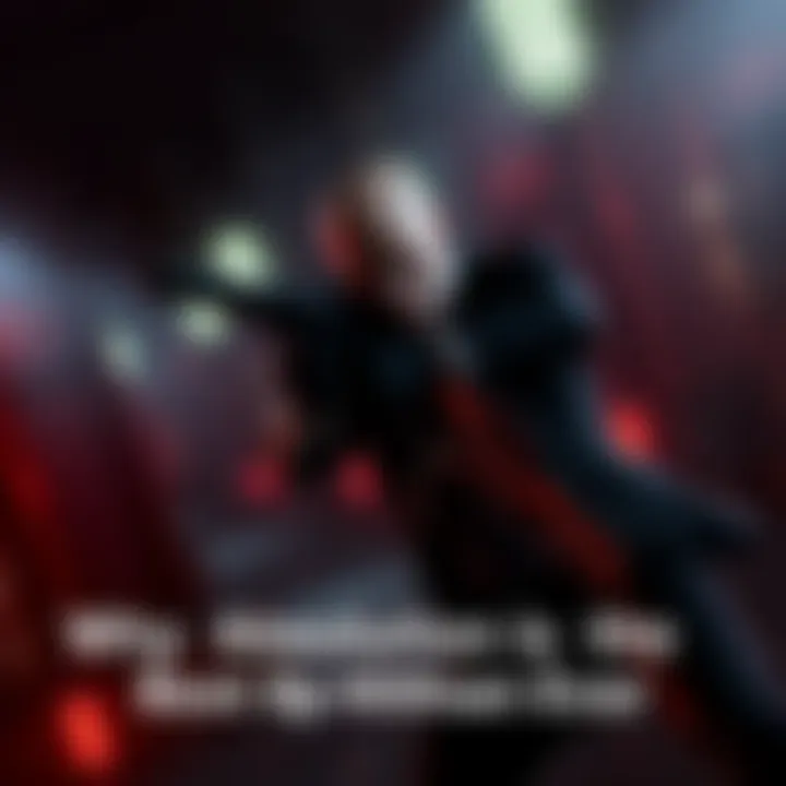 A dark and gritty gameplay scene from Hitman Absolution featuring intense combat and atmospheric settings
