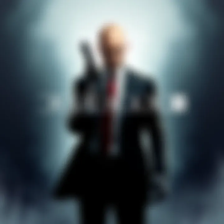 Cover art of Hitman 3 showing the main character in a suit with a gun in a stylized background