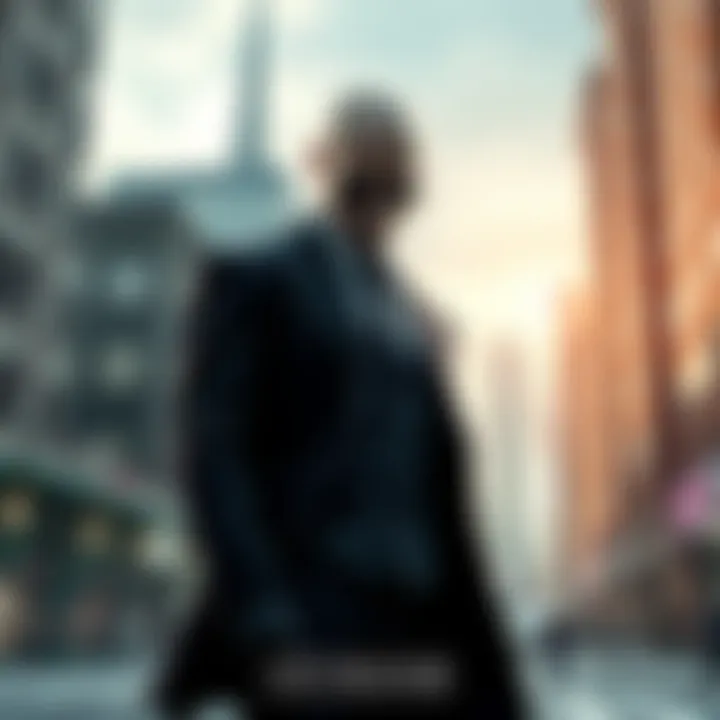 Concept art showcasing a sleek assassin in a dark suit against a city backdrop, symbolizing the upcoming Hitman 4 game.