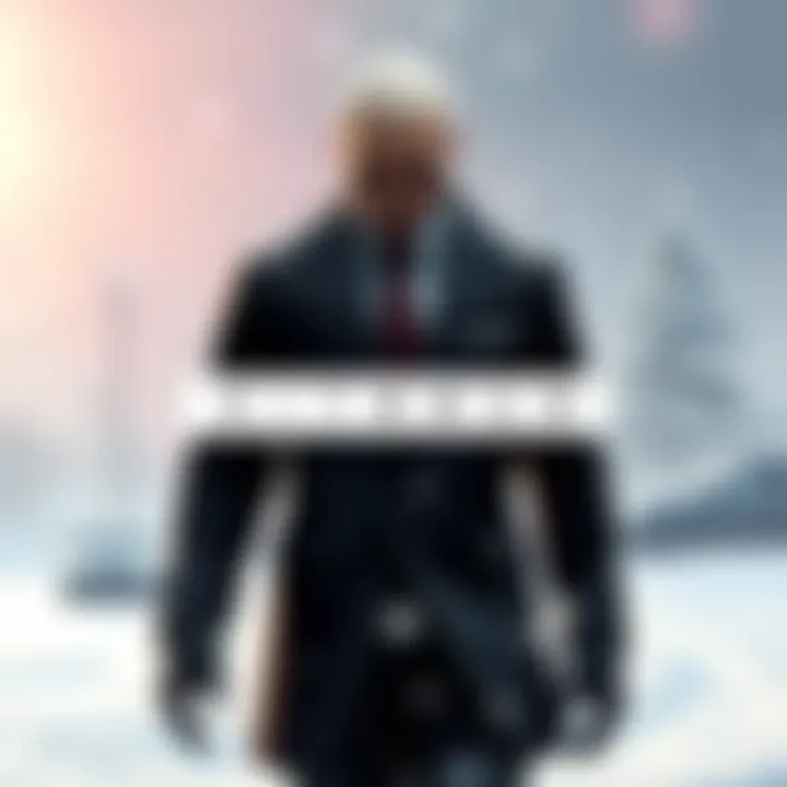 Hitman Character in Black Winter Suit A character from Hitman wearing the Black Winter Suit in a snowy environment.
