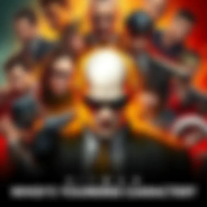 A collage of popular characters from the Hitman game series, each depicted with their unique traits and styles, inviting people to vote for their favorites.