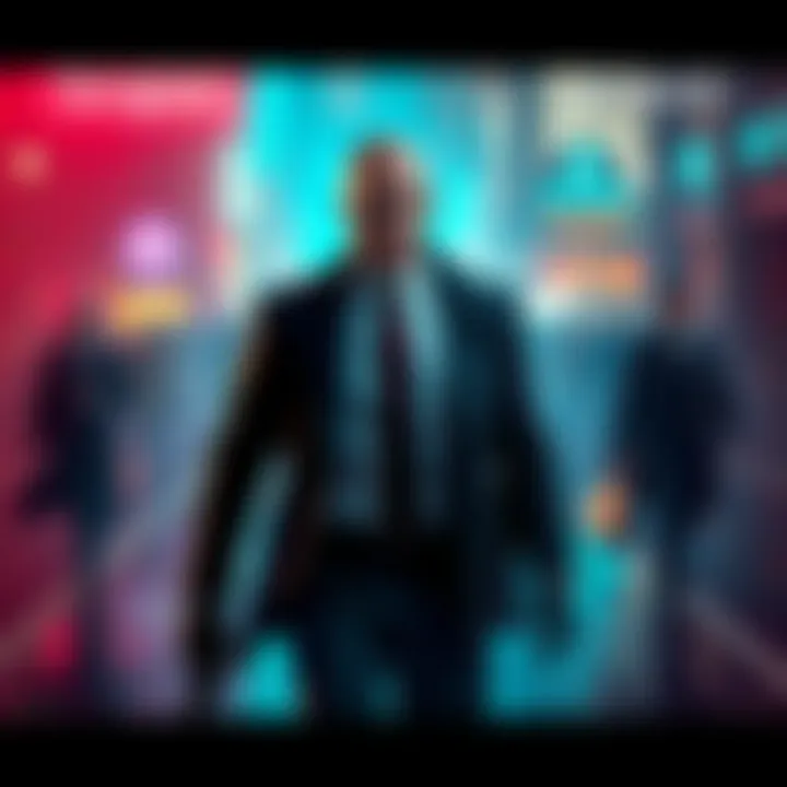 An exciting scene of HITMAN World of Assassination with a character resembling Mads Mikkelsen, showcasing new missions and gameplay improvements.