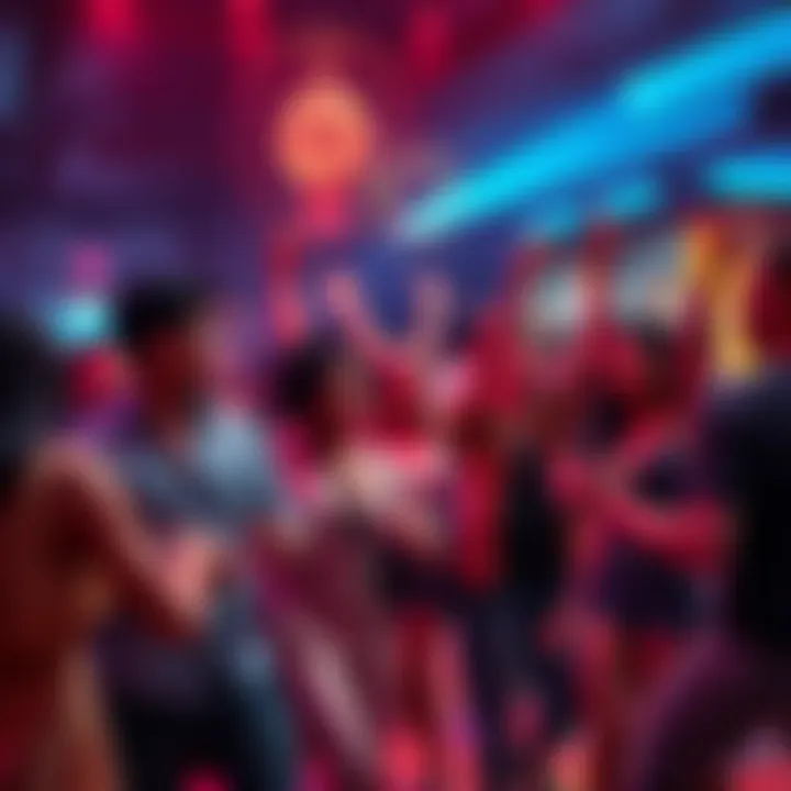 A lively group of people dancing and enjoying the trend 'hitting the zaza' at a social gathering.