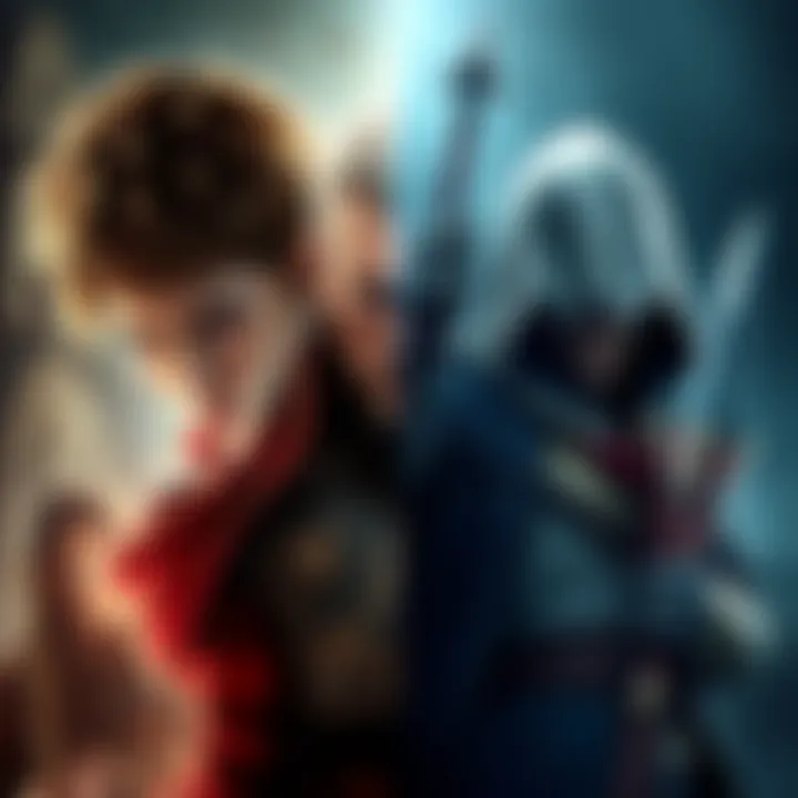 A side-by-side view of characters from Hogwarts Legacy and Assassin's Creed Odyssey, showcasing their unique styles and environments.