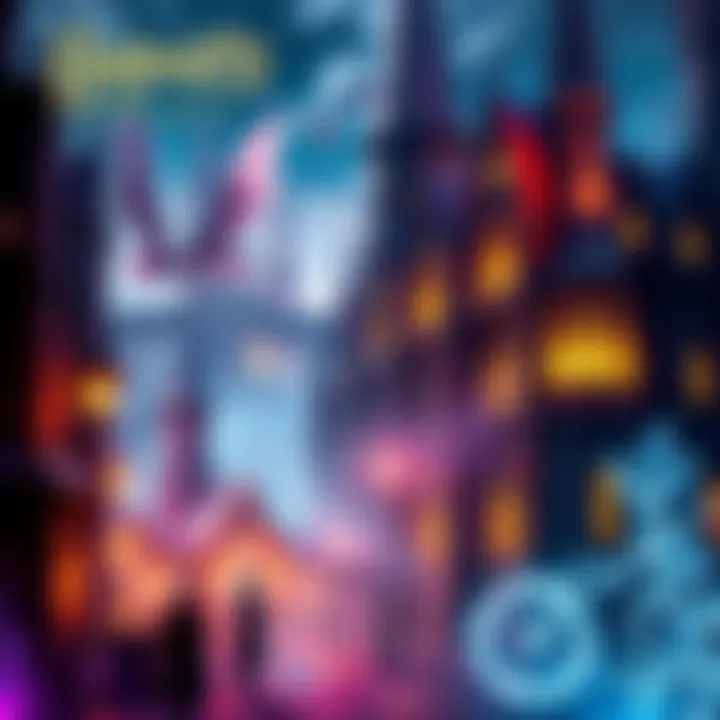 Fan art depicting an expansive Hogwarts environment with magical elements and characters from the game.