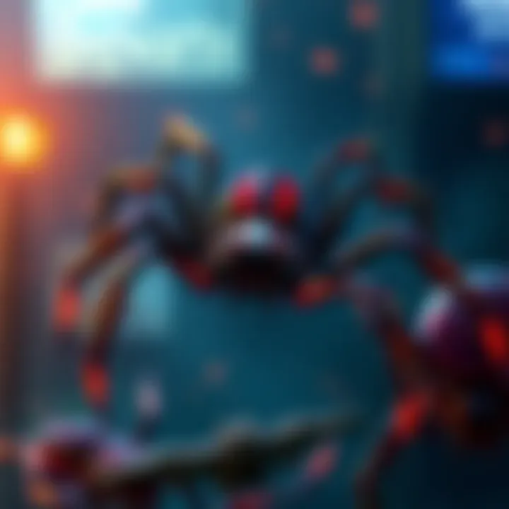 Screenshot showing Arachnophobia Mode in action, displaying altered spider graphics to reduce fear for players.