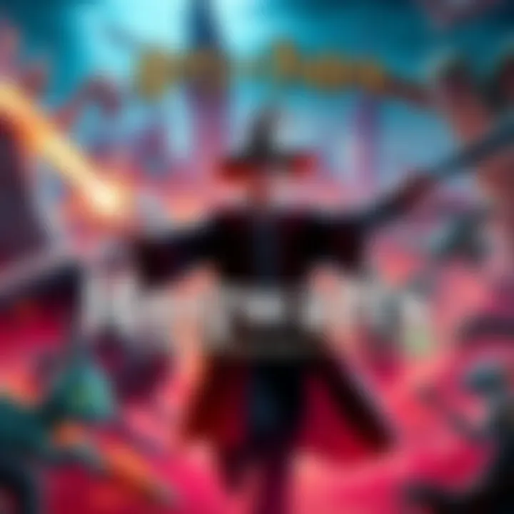 A vibrant scene from Hogwarts Legacy showing a wizard casting a spell surrounded by magical creatures and iconic characters.