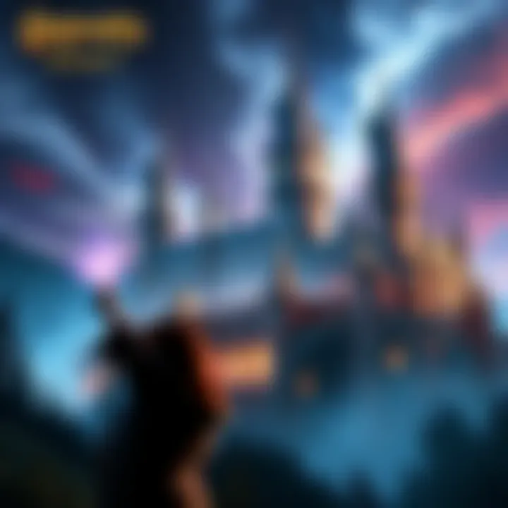 A vibrant scene from Hogwarts Legacy showcasing the magical castle with a character casting a spell in the foreground.