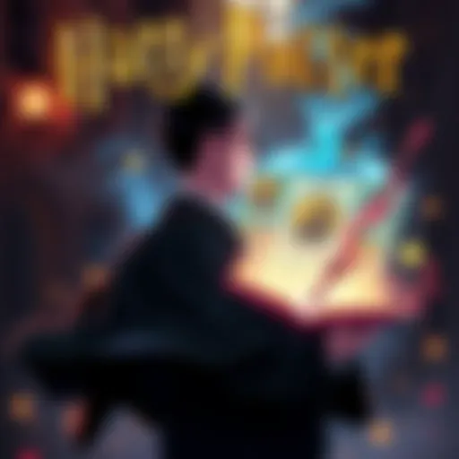 A player connects their Harry Potter account to Hogwarts Legacy showing results like house, wand, and Patronus with magical elements around them.
