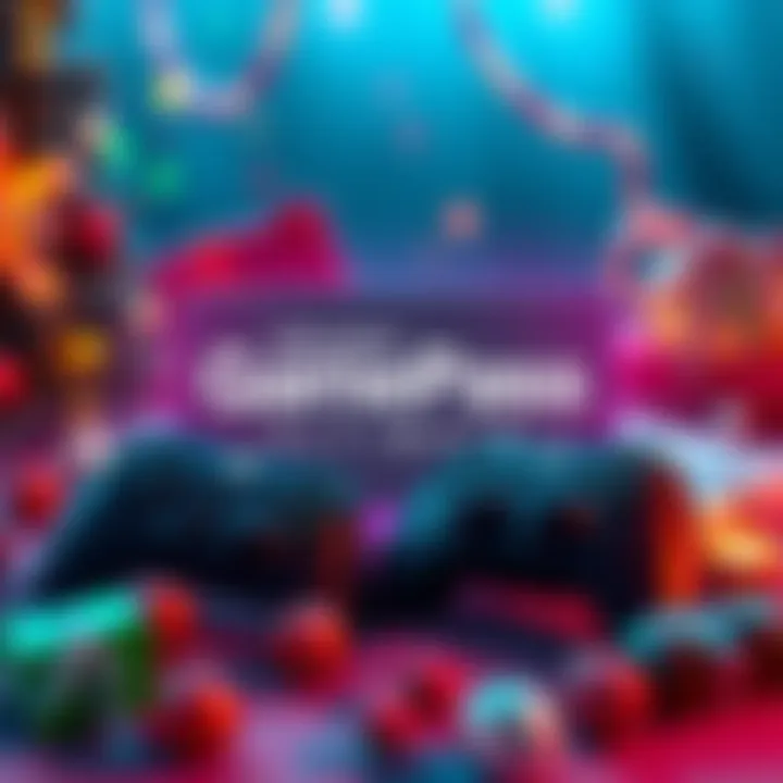 A festive graphic showing a 14-day GamePass Ultimate trial code with gaming elements like controllers and holiday themes