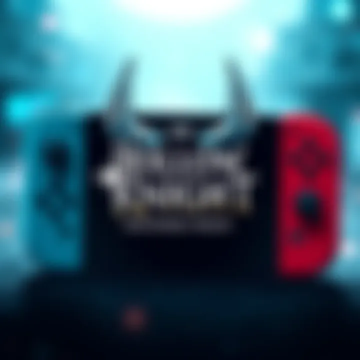 Hollow Knight game logo with Nintendo Switch console in the background