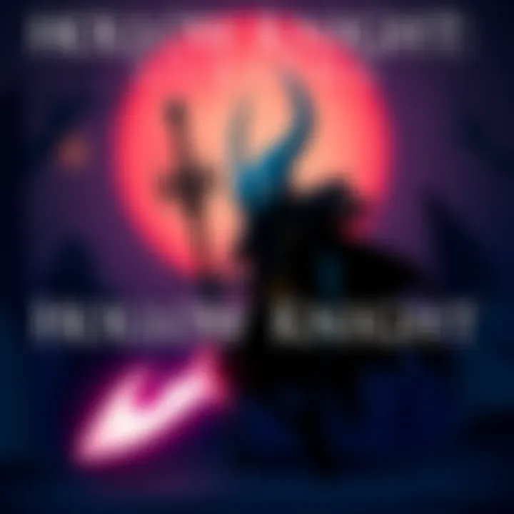 Art showing the Hollow Knight character in a dark, atmospheric setting with a sword and mysterious background