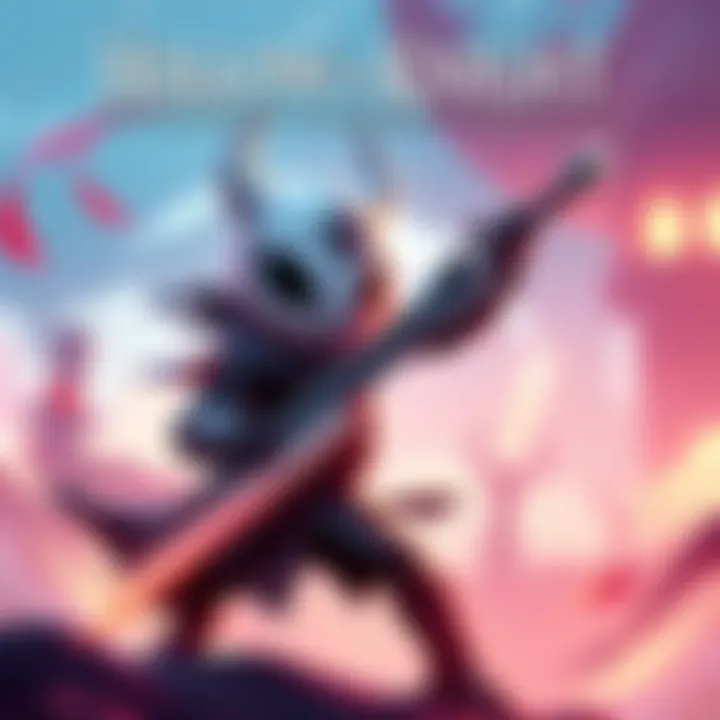 Hollow Knight character with a sword in a vibrant game scene, promoting the free upgrade for Nintendo Switch players.