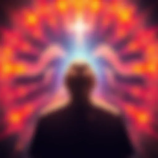 Holy Aura Illustration A person surrounded by a glowing aura representing spirituality and faith.