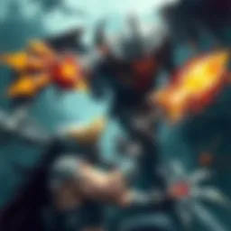 A player character using a holy damage weapon against a fierce endgame boss in a dark fantasy setting, showcasing the battle's intensity and challenges.
