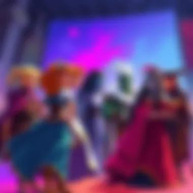 Illustration of diverse RPG characters representing different subclasses and races discussing their traits and abilities in a colorful setting
