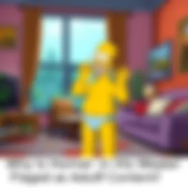 Homer Simpson wearing only his underwear looking surprised in a living room setting
