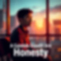 Person Reflecting on Honesty A person sits thoughtfully, contemplating the importance of honesty in life.