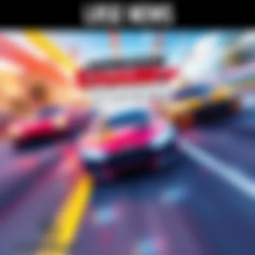 Cover illustration of Horizon Chase Turbo featuring vibrant racing cars in an exciting race scene.