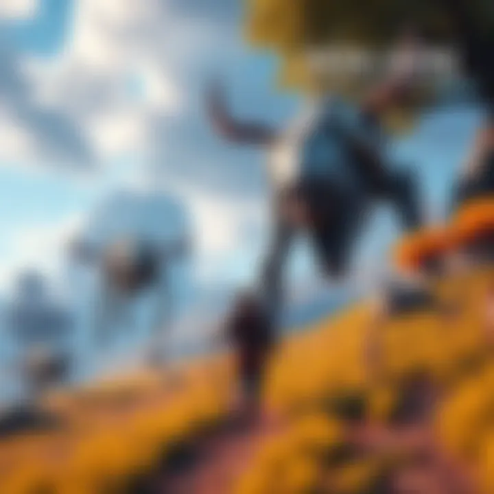 Horizon Forbidden West Gameplay A character from Horizon Forbidden West exploring a lush, open world with robotic creatures in the background