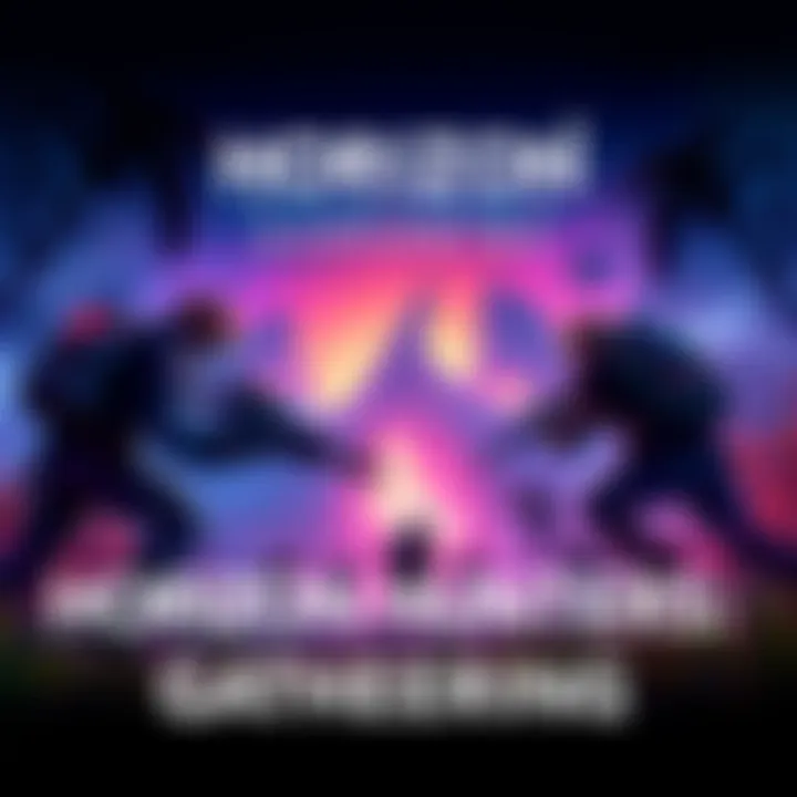 Players teaming up in Horizon Hunters Gathering to tackle missions together in a vibrant game world