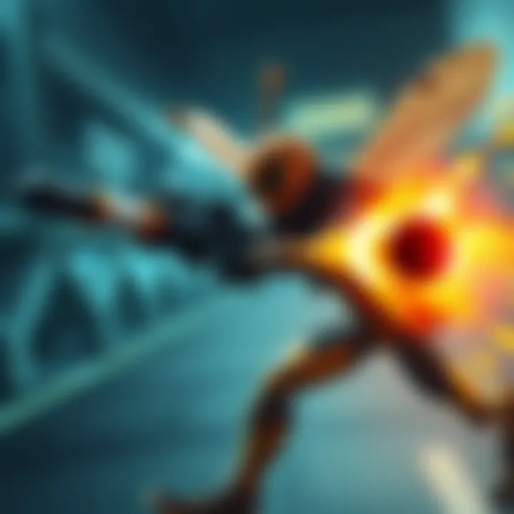 A player using the Hornet Driver to defeat rocketeers with precision