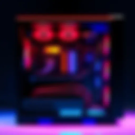 Custom built PC with horror-themed design featuring dark colors and creepy elements, showcasing high-performance components and stylish airflow setup