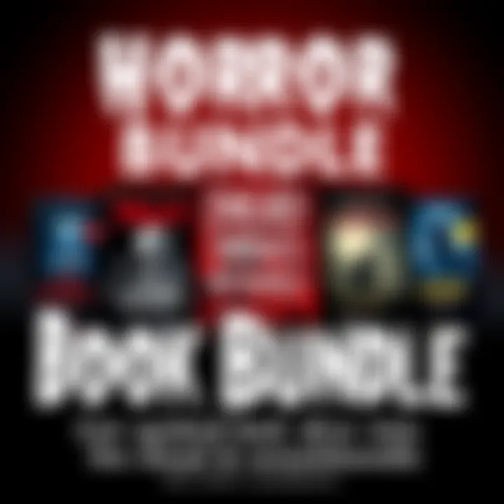 A collection of horror novels with spooky covers featuring dark themes and eerie imagery.