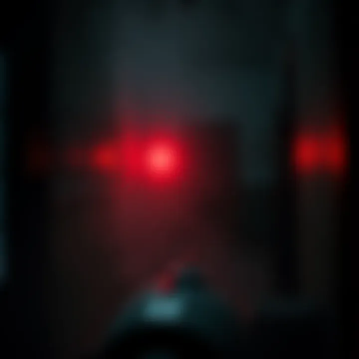 Chilling Scene from a Horror Game with Fixed Camera A tense moment captured from a horror game showcasing fixed-camera perspective, with eerie shadows and haunting visuals.