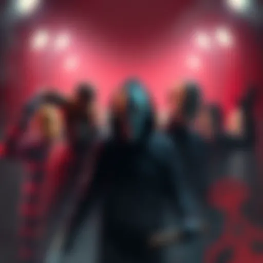 A blend of popular horror characters like FNaF, Ghostface, and Slender Man in a chilling setting, highlighting their cultural impact.