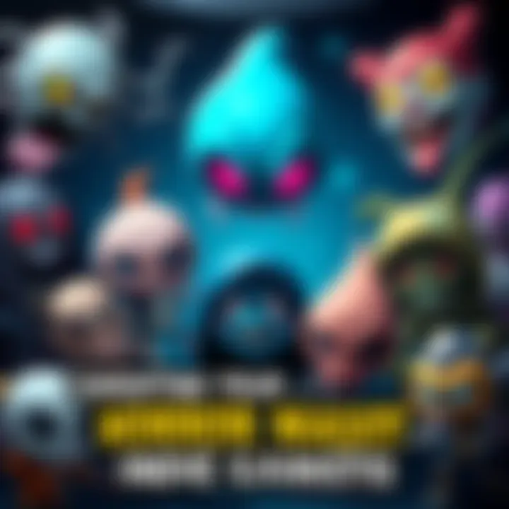 Various horror mascot characters from indie games showcasing their unique designs and styles