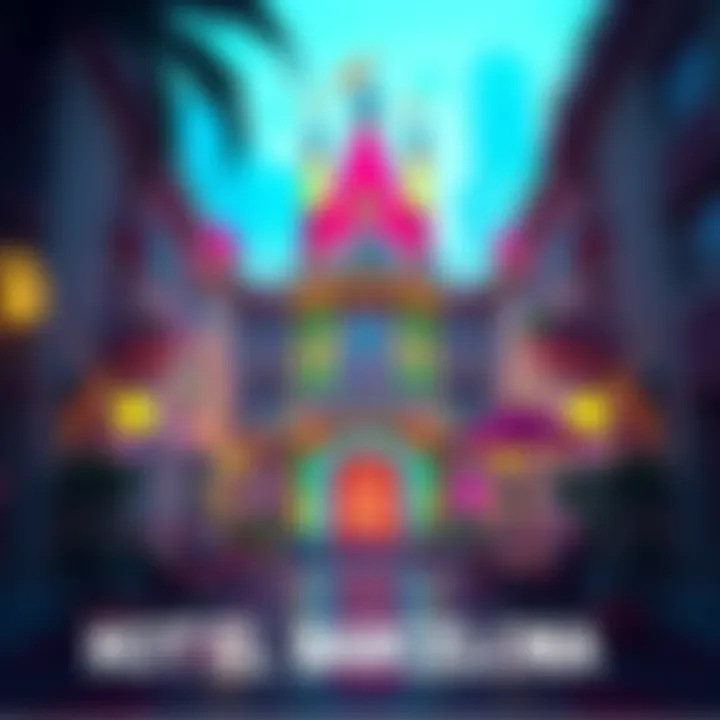 Cover art featuring a quirky hotel with vibrant colors and playful elements reflecting the game's unique storytelling