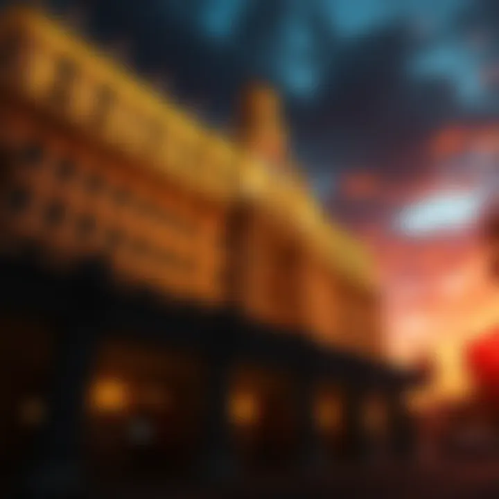 A dramatic view of Hotel Mona at sunset, capturing its grandeur and significance in Max Payne 3.