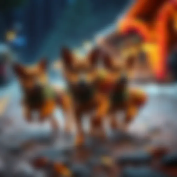 Houndsman's Mini-Warhounds are shown dropping items like Handbasket and Quickstep, highlighting the seasonal event