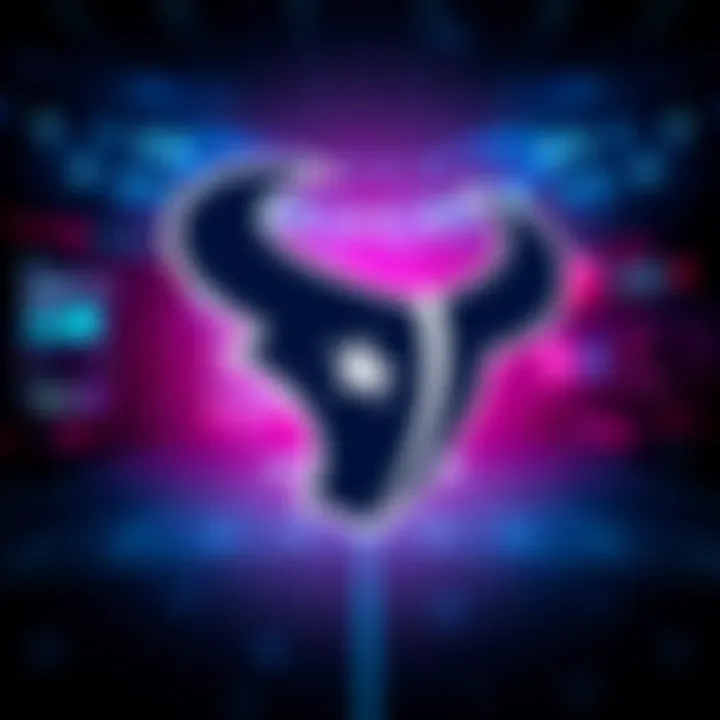 Houston Texans logo on a digital background with team updates displayed