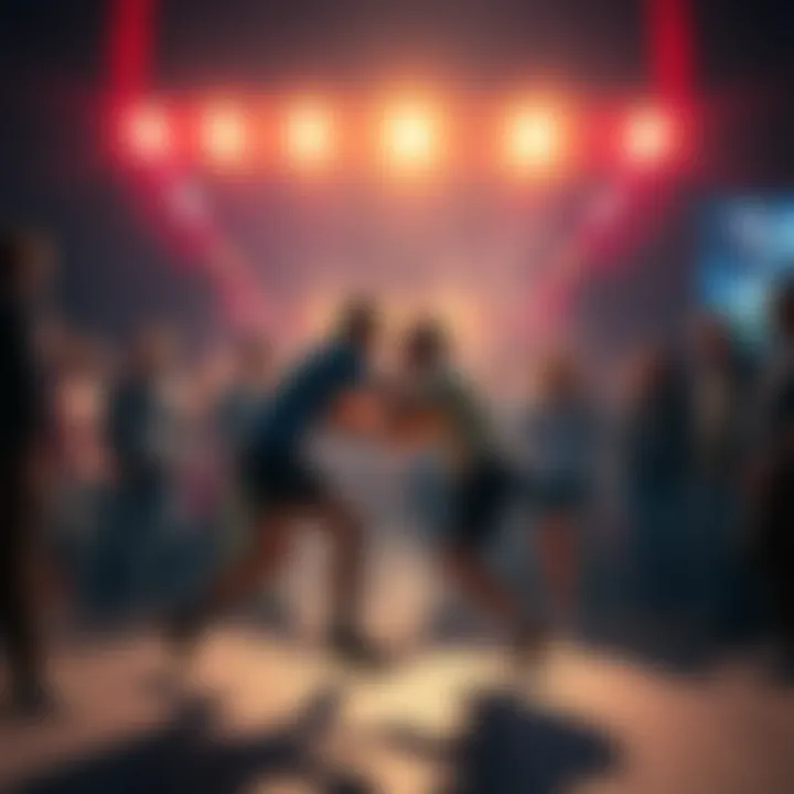 Kick streamer HsTikkyTokky in the midst of a fight in Magaluf, surrounded by onlookers