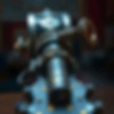 A close-up view of the hullcracker, showcasing its intricate designs and craftsmanship, displayed at the Royal Armouries museum.