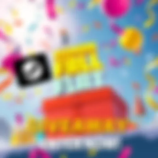 Human Fall Flat Game Giveaway A colorful graphic promoting a giveaway for a Steam code for Human Fall Flat, with festive elements like confetti and a game character in a fun pose.