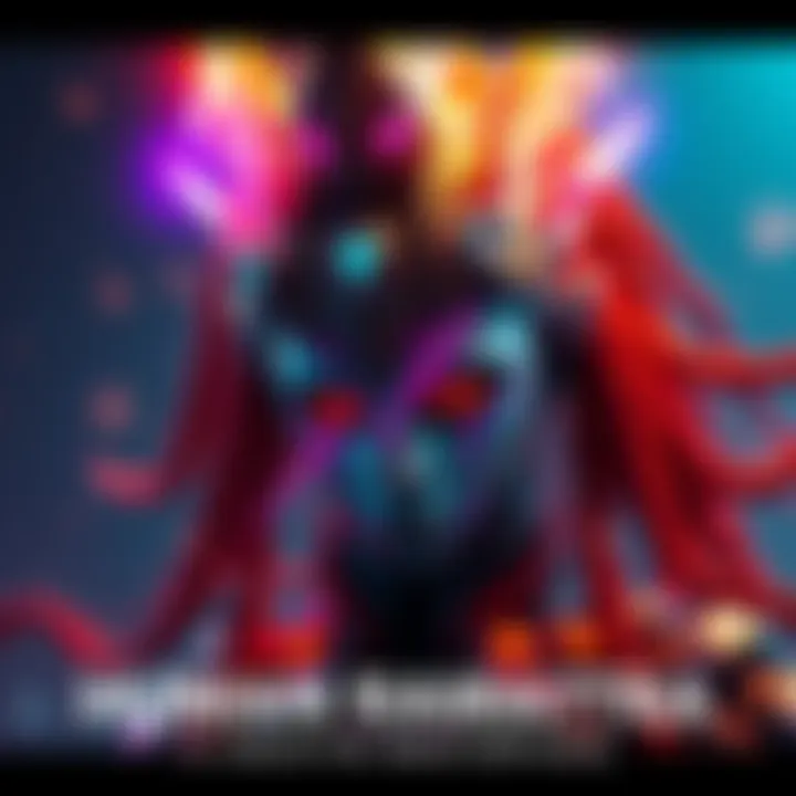 Art piece showcasing Human Ramattra with a creative design and vibrant colors