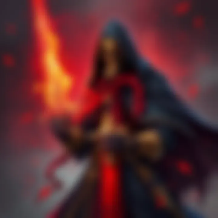 Human Warlock Character A Human Warlock holding a sword named Blood Bringer, with a mystical aura and symbols related to the Goddess of Blood surrounding him.