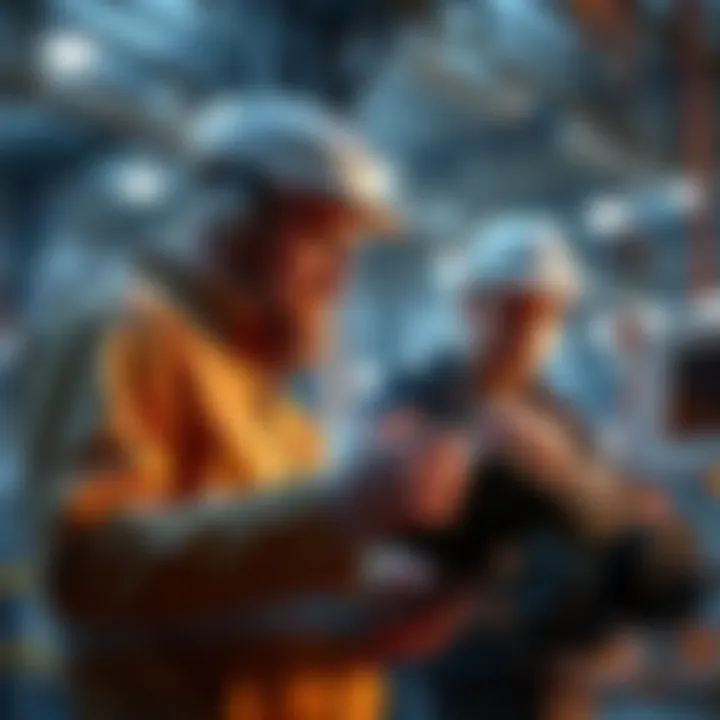 Human Engineer and Machine Engineer Working Together A human engineer collaborates with a synthetic engineer on the Otago, highlighting the contrast between traditional and modern engineering.