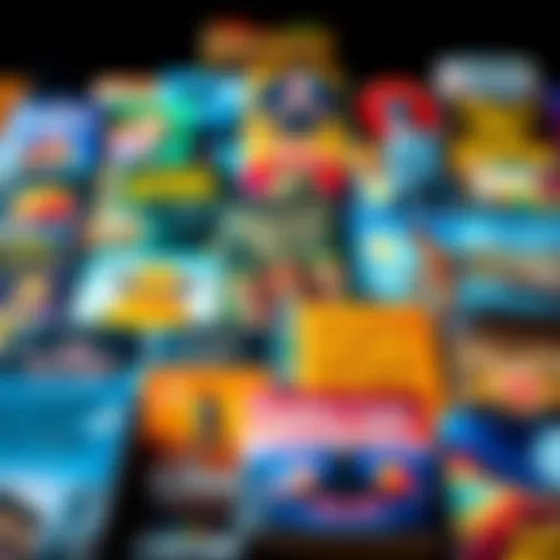 A collection of vibrant book covers showcasing various stories and themes in the Humble 15 Golden Tales Bundle